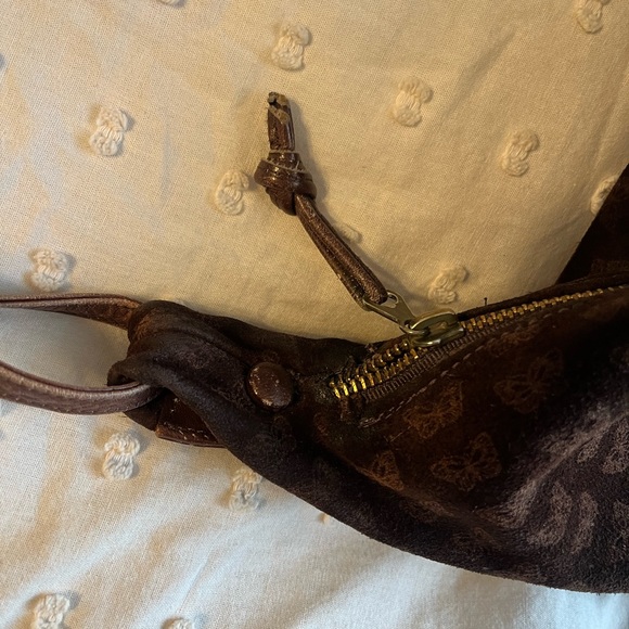 Botega Veneta suede bag with butterfly print. Dark brown. Vintage. Good shape. - Picture 7 of 10